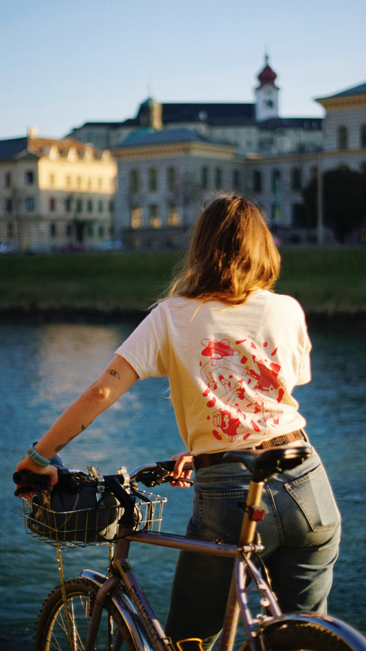 Handmade Climbing Friends Shirt Back Print red (unisex, MADE TO ORDER)