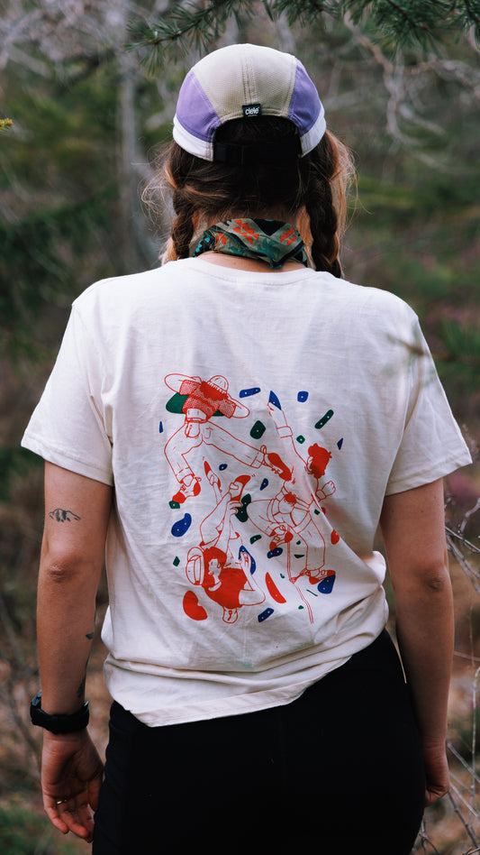 Handmade Climbing Friends Shirt Back Print 3 colors (unisex, MADE TO ORDER)